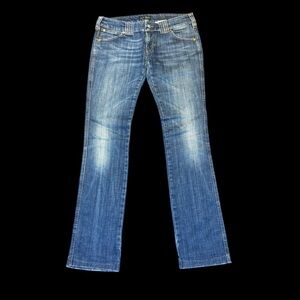 Armani Blue Faded Straight-Leg Jeans